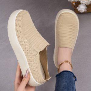 鞋子女春夏季休闲半拖鞋大码一脚蹬托鞋外贸厚底增高女鞋飞织单鞋