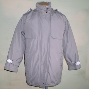 1980s Vintage Goose Down Puffy Ski Jacket, Khaki Tan (Size Small)