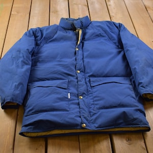 Vintage 1980s Trailwise Berkeley Blue Puffer Jacket / Goose Down Fill / Vintage Bubble Jacket / Winter / Streetwear / Medium Puffer