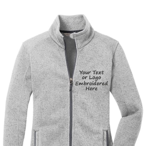 Your Company Custom Logo Women's Sweater Fleece Jacket | Personalized Full Zip Jacket for Business, Entrepreneurs, Self-Employed