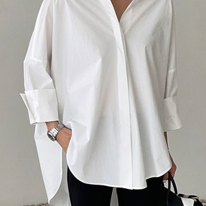 Oversized Cotton Button-Down Shirt: Premium Pigment Wash Finish