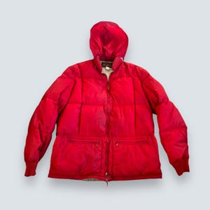 vintage Eddie Bauer goose down quilted parka jacket coat 1970s weathered distressed medium