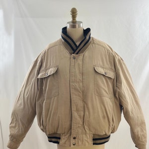 Vintage 90s Pacific Trail Beige Bomber Jacket - Grunge Puffer, Extra Large