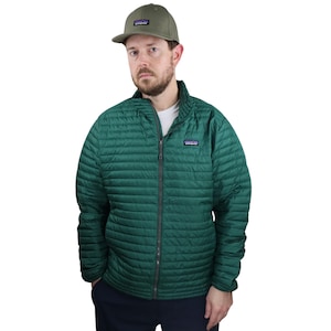 Patagonia Goose Down Insulated Sweater Puffer Ultralight Quilted Shirt Jacket Mens Large Hunter Green Alpine Travel Hiking Ski Coat Vtg Y2K