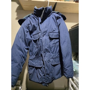 Eddie Bauer Vintage Goose down Winter Snow Puffer Jacket Blue Green Men's Medium