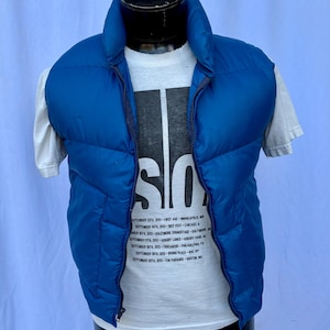 Vintage 1980's Puffer Vest Coat Super Soft Down Filled in Blue by Pacific Trail Sportswear