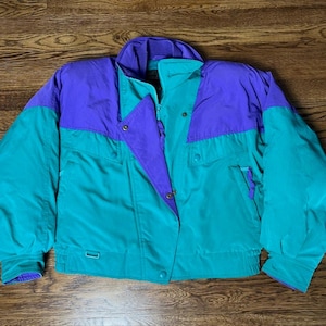 VTG 80s Eddie Bauer Goose Down Insulated Puffer Jacket Coat Womens M Petite Teal