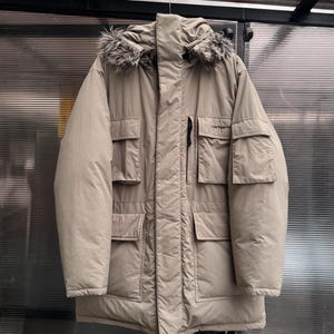Vintage Carhartt Puffer Beige Parka Down Jacket Size M men's