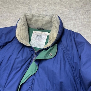 Vntg John Ashford Mens Blue Down Puffer Jacket Heavyweight Quilted Coat XL
