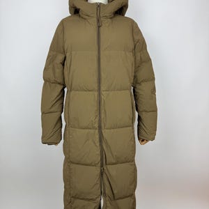 Comma, down coat Womens beige long puffer hooded winter jacket size 38