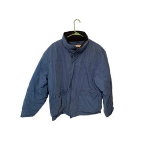 Vintage Y2k LL Bean Mens Size Large Goose Down WInter Coat Puffer Blue Jacket Full Zip OBNJ4