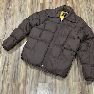Medium Vintage 70s Penneys Towncraft Quilted Down Filled Insulated Zip Up Puffer Jacket USA Made