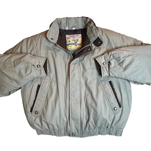 Vintage Down Bomber Jacket Size Large Heavy Insulated Members Only