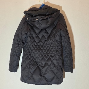 Eddie Bauer Womens Black Quilted Goose Down Puffer Coat Jacket XS