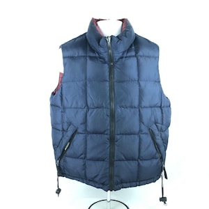 Vintage 90s GAP Down Filled Puffer Vest Blue Size Small Quilted Yeezy Jacket
