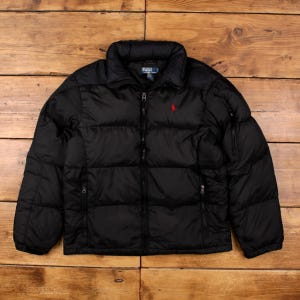 Vintage Polo Ralph Lauren Puffer Jacket M Down Black
