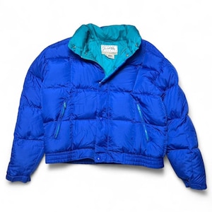 L.L. Bean Mountain Classics Jim Wittaker Blue Nylon Shell Goose Down Jacket Med