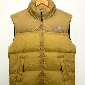 Vintage The North Face 700 Stow Pocket Goose Down Puffer Gold Vest Jacket (size adult Medium)
