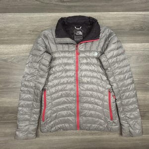 The North Face Summit Series Puffer Jacket Womens Medium Gray 800 Goose Down EUC
