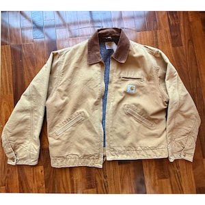Carhartt Detroit Jacket Tan Duck Canvas Blanket Lined Vintage Mens XL J01 BRN