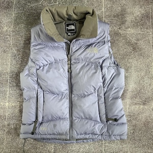 Womens Vintage Y2K The North Face Pastel Purple 550 Down Puffer Vest Jacket Sz S