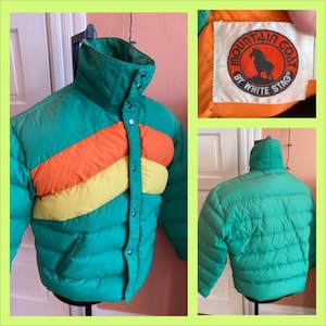 1970s Mountain Goat by White Stag Colorblocked Down Puffer Ski Jacket - Men’s Size XL - **as is -zipper**
