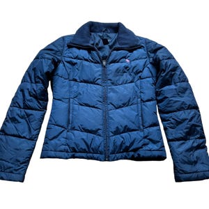 Vintage Y2K Preppy Abercrombie & Fitch XS Blue Quilted Down Fill Puffer Jacket