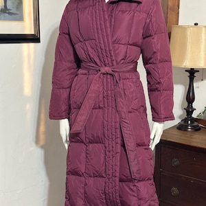Vintage 80s Berry Down Filled Puffer Coat