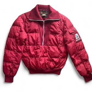 Vintage 70s/80s Eddie Bauer Down Puffer Half- Zip, Size Small, Gorpcore, Goose Feather