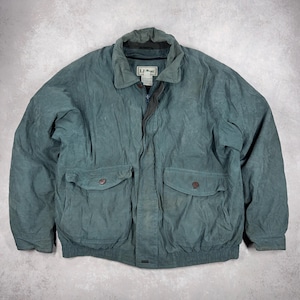 Vintage L.L. Bean Goose Down Puffer Jacket – 90s Gorpcore Bomber, Teal Green, Large