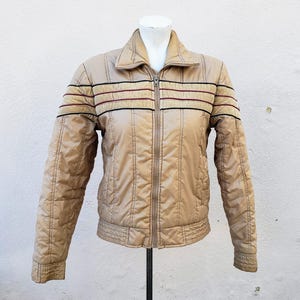 Alpine Ski down jacket with corduroy accents vintage 70s 80s
