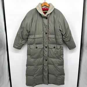 Vintage 80s Eddie Bauer Goose Down Long Puffer Coat Womens XL Quilted Insulated