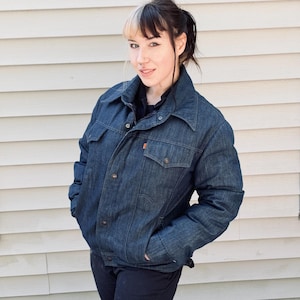 Vintage Levi's Denim Ski Jacket - c1970's Down Coat Men's L/XL