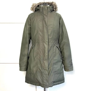 The North Face HyVent Women’s Arctic Parka Jacket Green 550 Down Hooded Medium