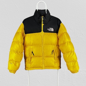 The North Face Yellow Nuptse Puffer Jacket 700 Down Fill Mens Size Small