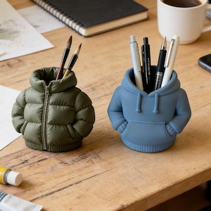Down Jacket Pencil Holder Silicone Mold, Unique Desk Organizer Mold